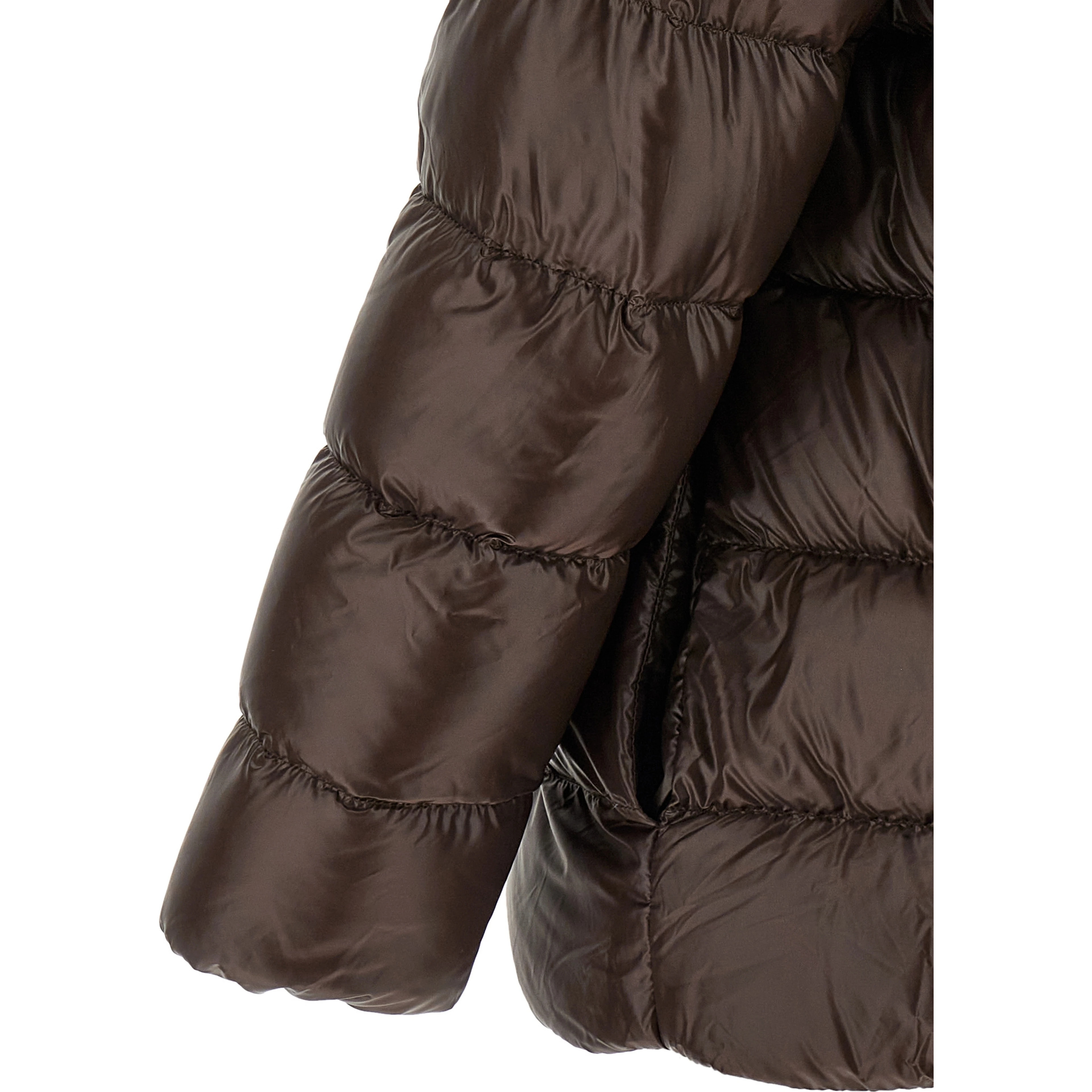 Brown Polyamide Full-Length Jacket