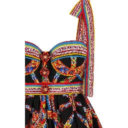 Multicolor Cotton Short Dress