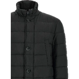 Black Polyamide Full-Length Jacket