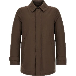 Brown Polyester Parka