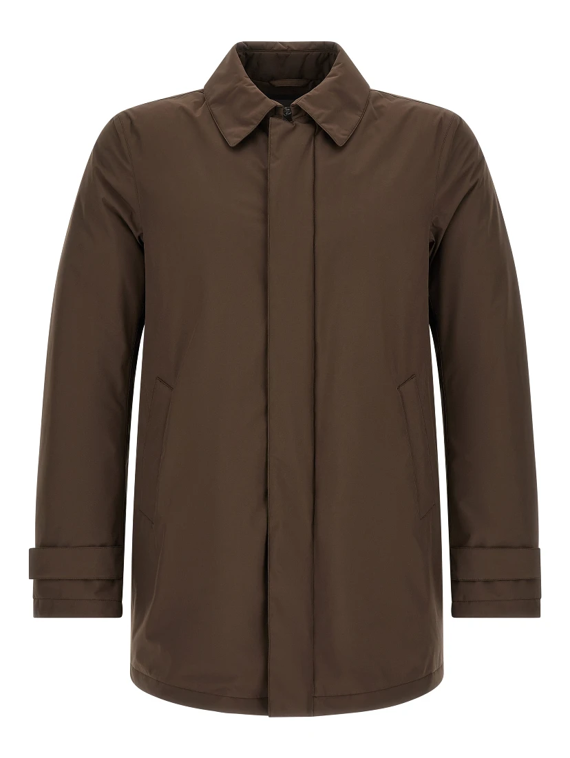 Brown Polyester Parka