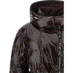 Brown Polyamide Full-Length Jacket