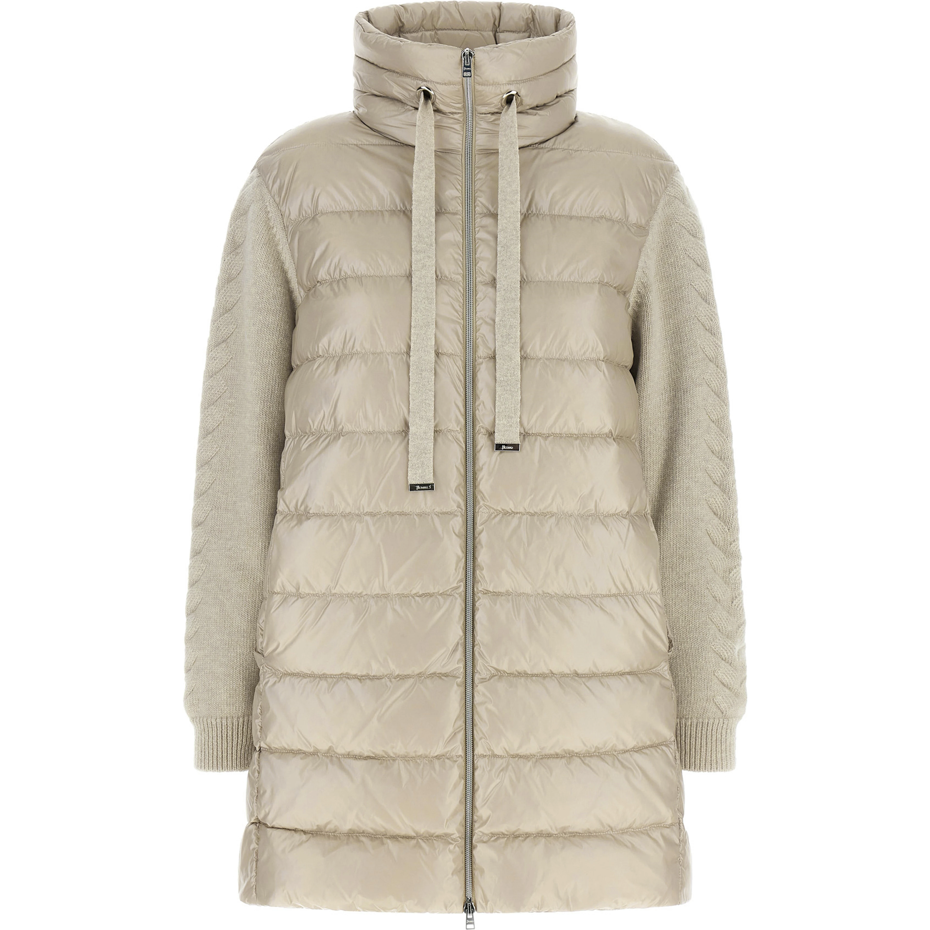Beige Polyamide Full-Length Jacket