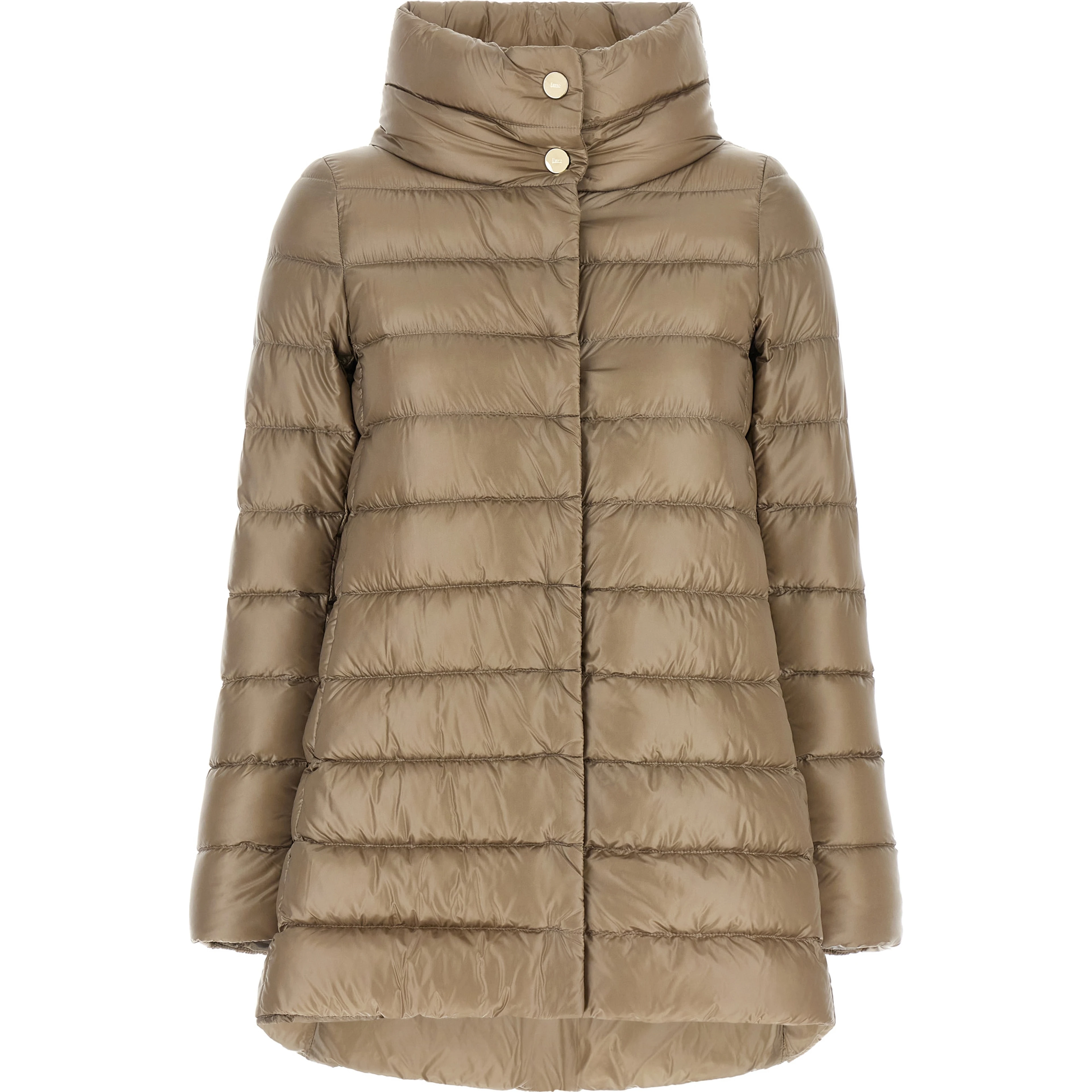 Beige Polyamide Full-Length Jacket