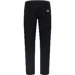 Black Cotton Slim Fit Jeans