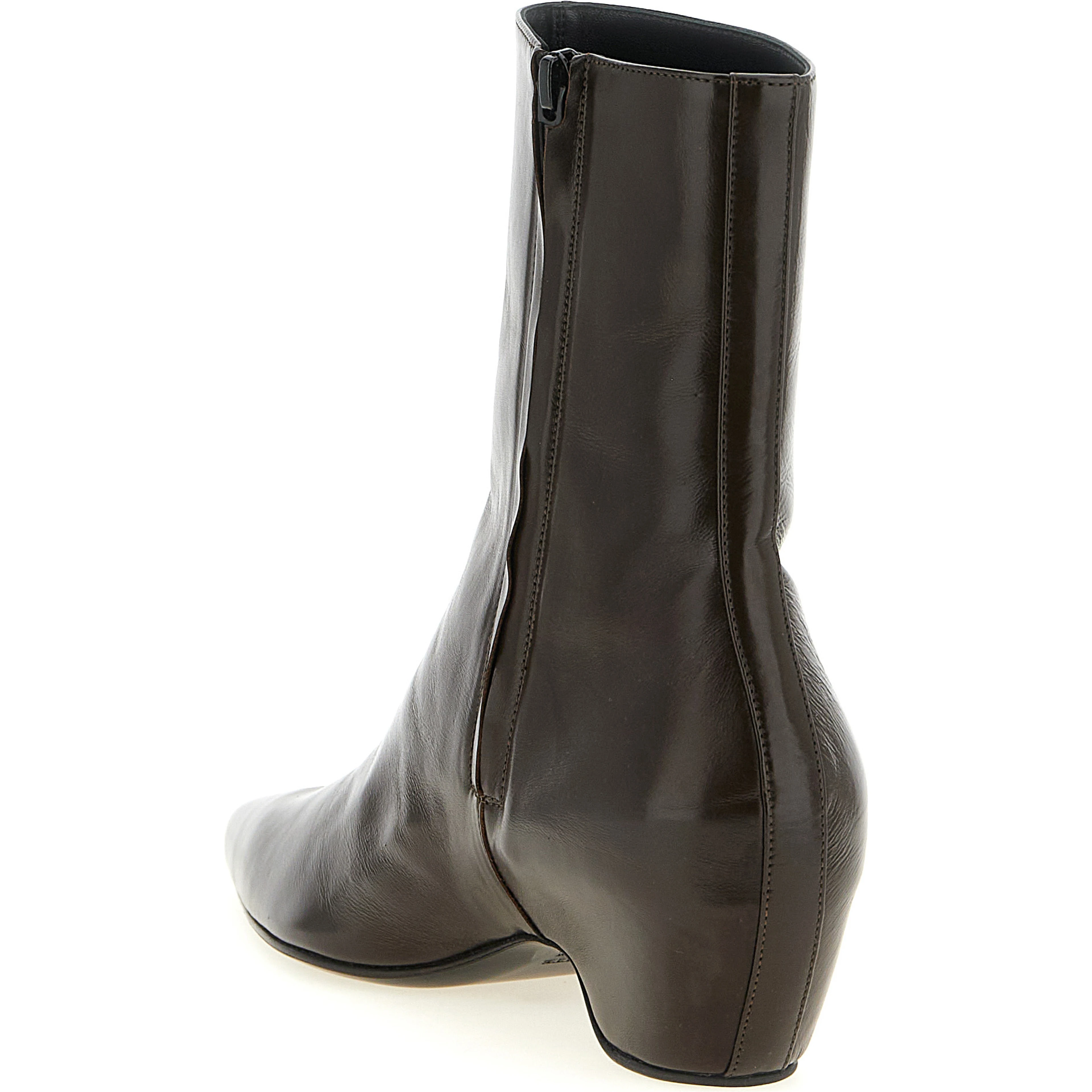 Brown Calfskin Ankle Boots