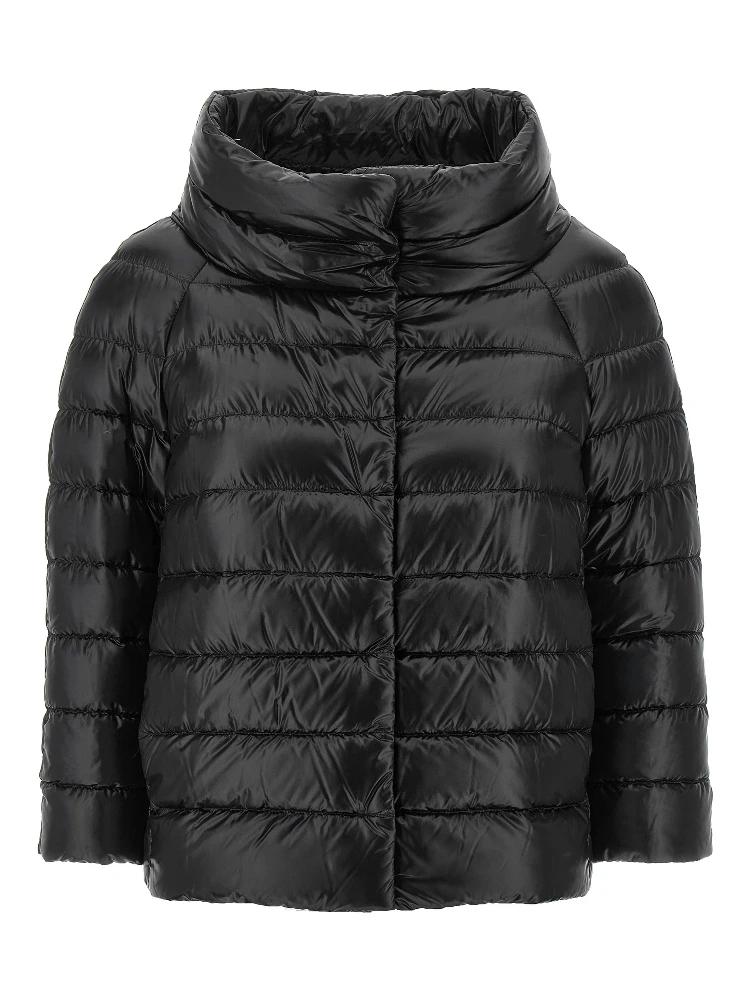 Black Polyamide Full-Length Jacket