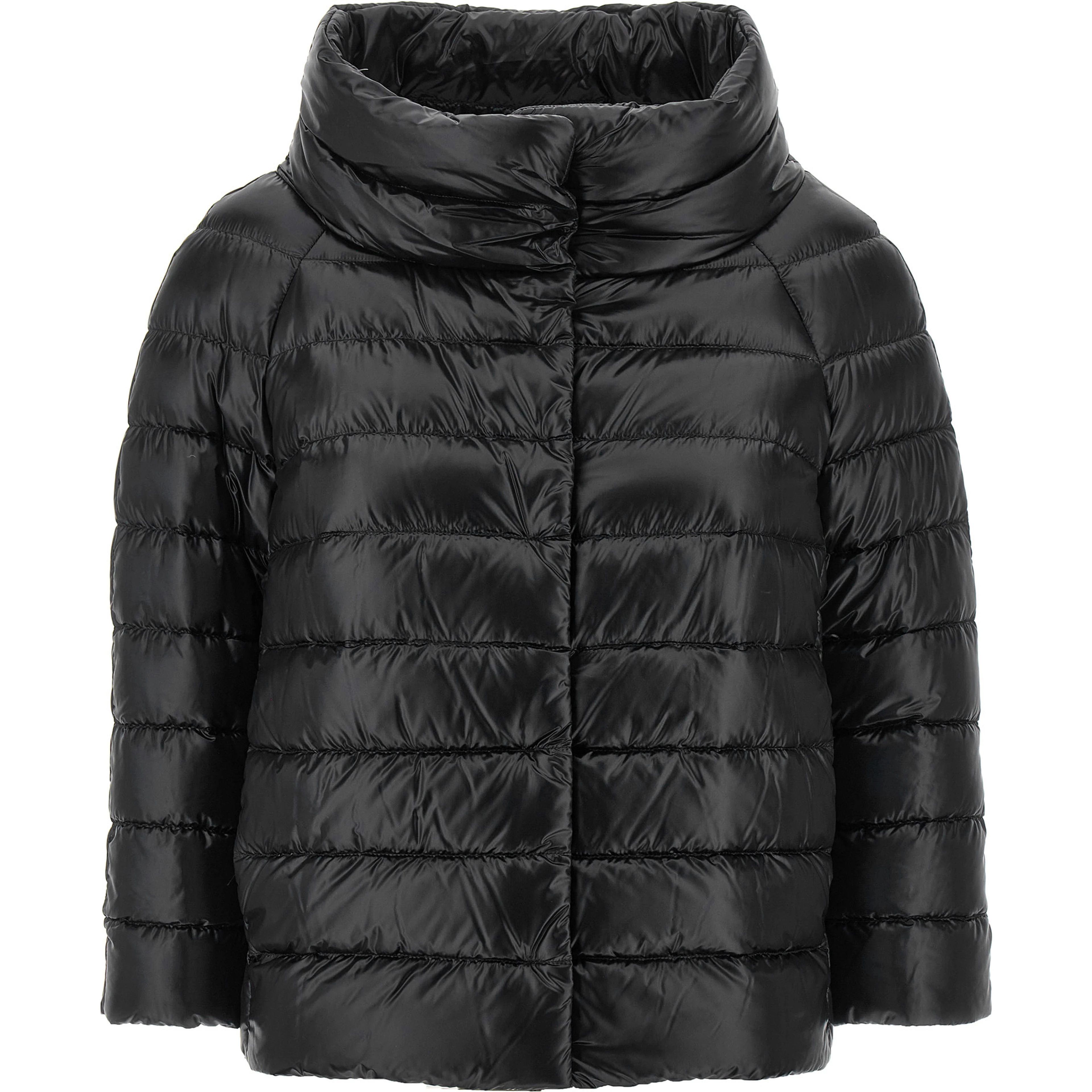 Black Polyamide Full-Length Jacket