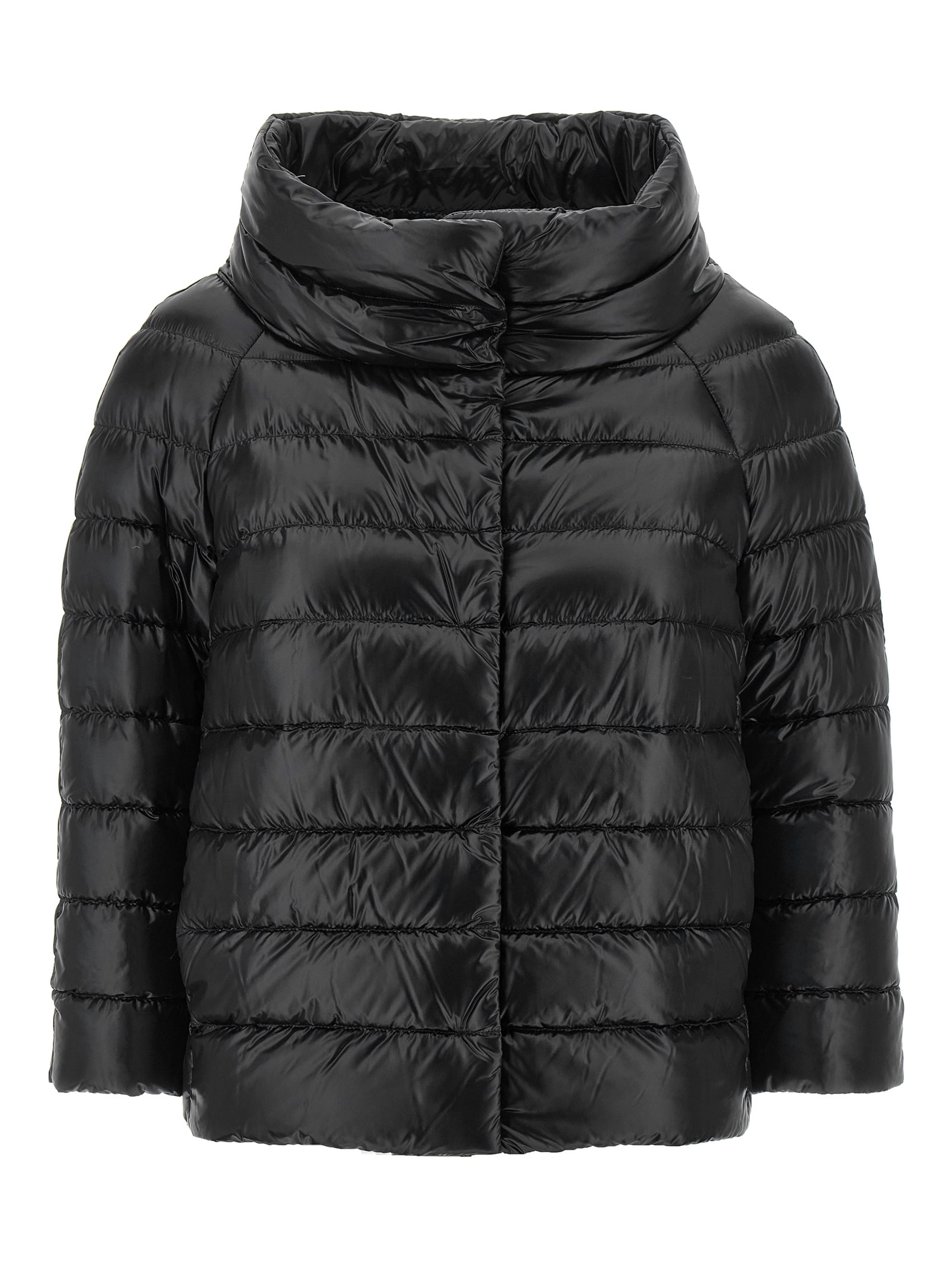 Black Polyamide Full-Length Jacket
