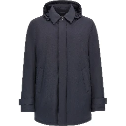 Blue Polyester Parka