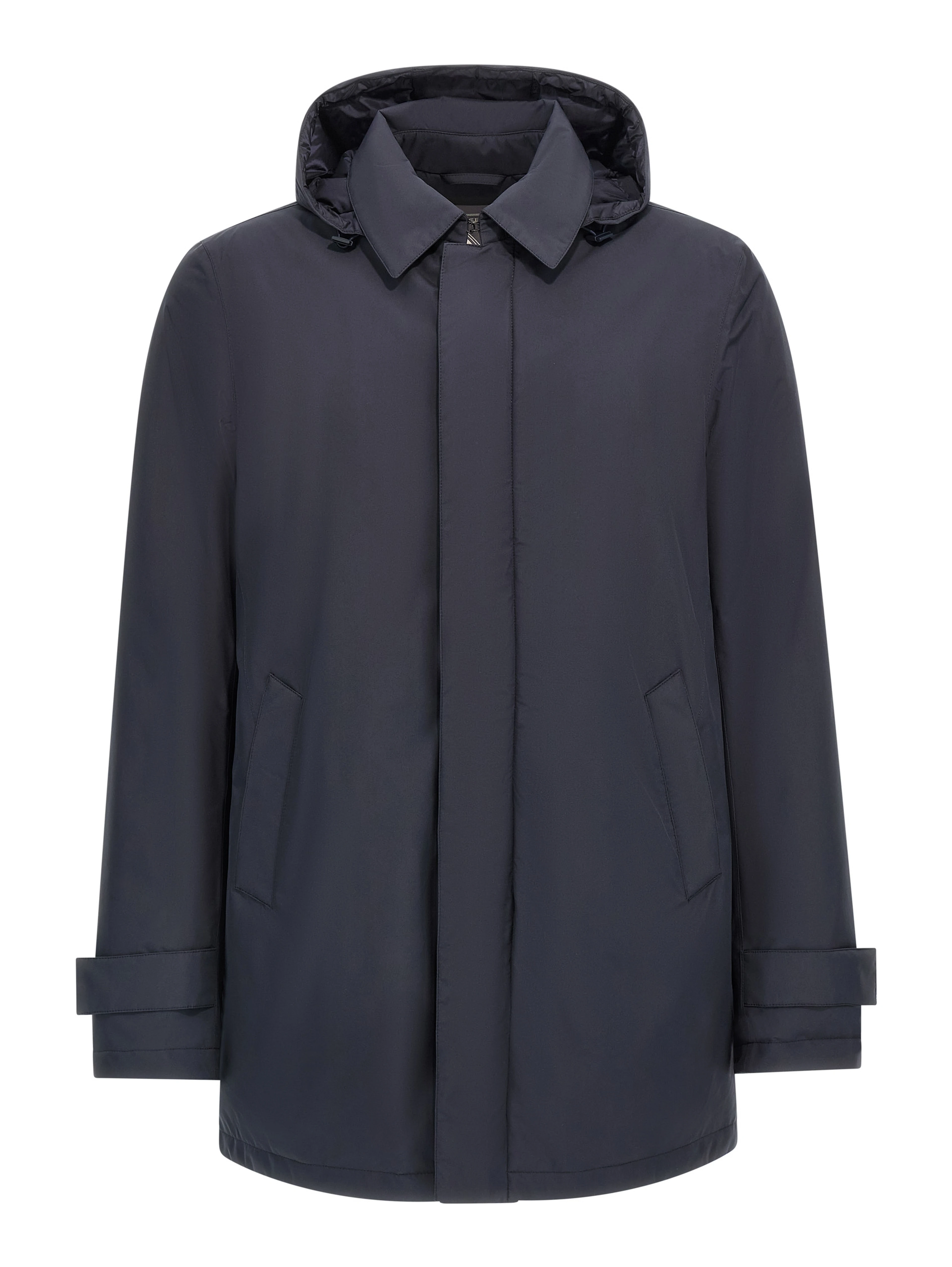 Blue Polyester Parka