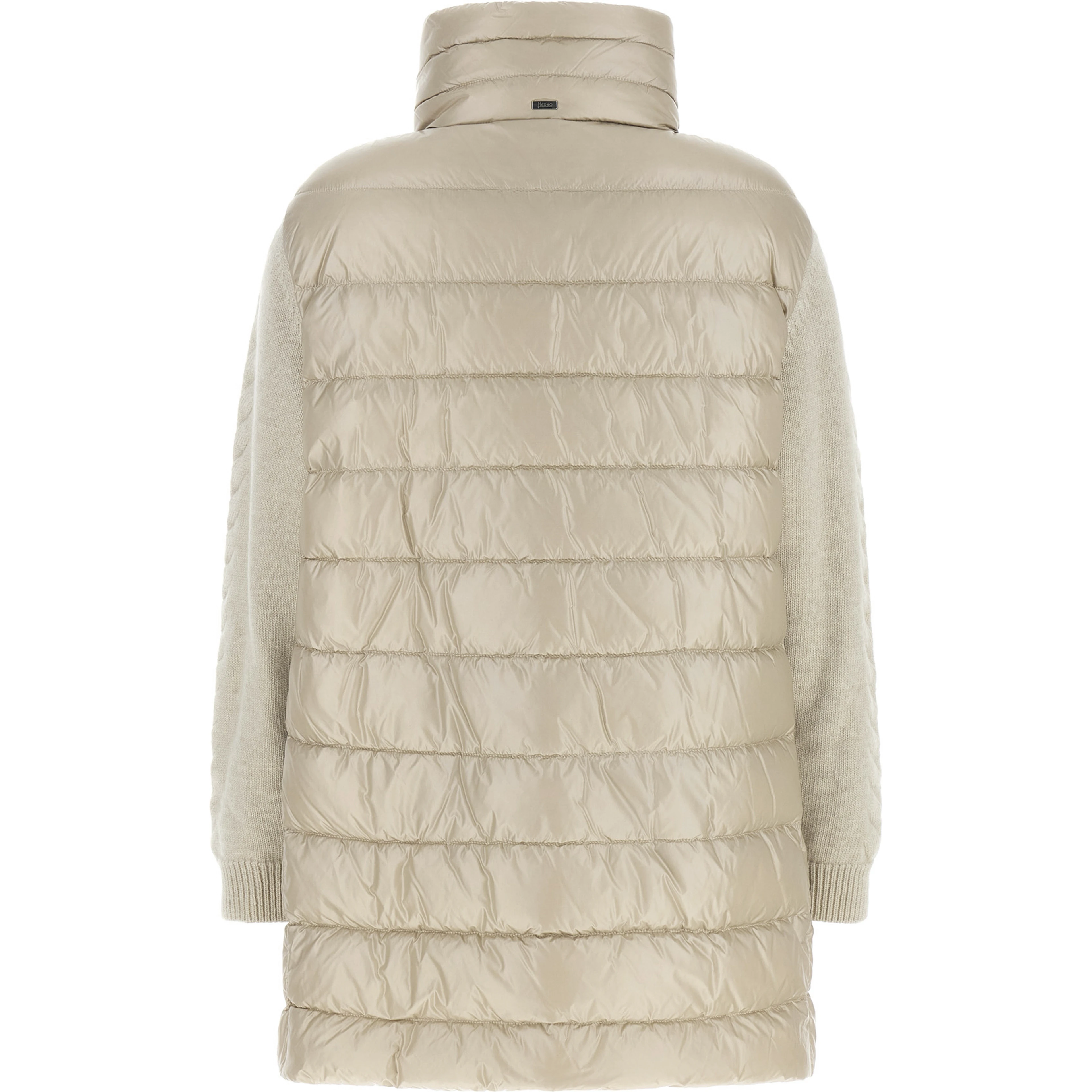 Beige Polyamide Full-Length Jacket