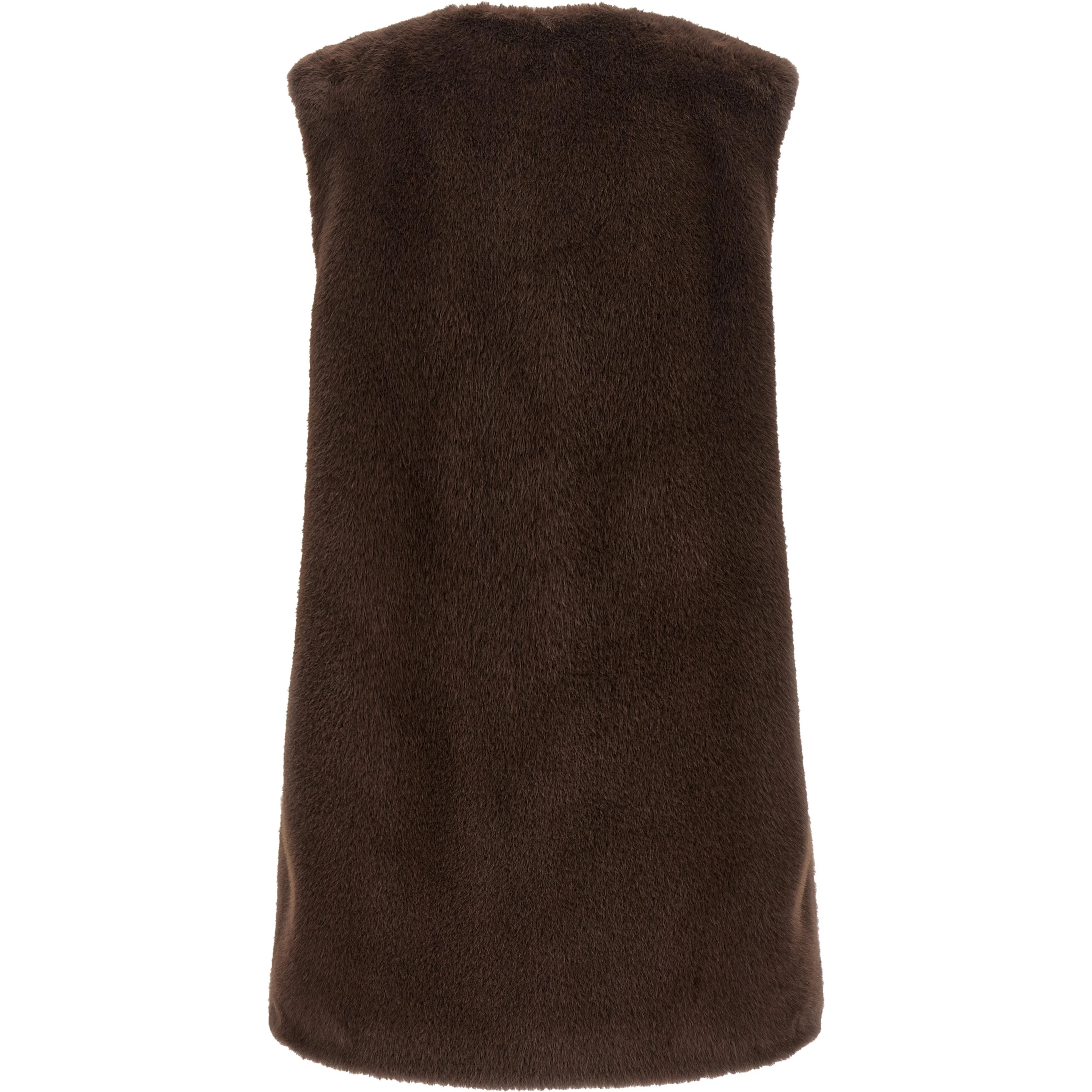 Brown Polyester Sleeveless Jacket