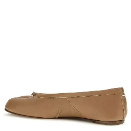 Beige Lamb Ovis Aries Ballet Flats