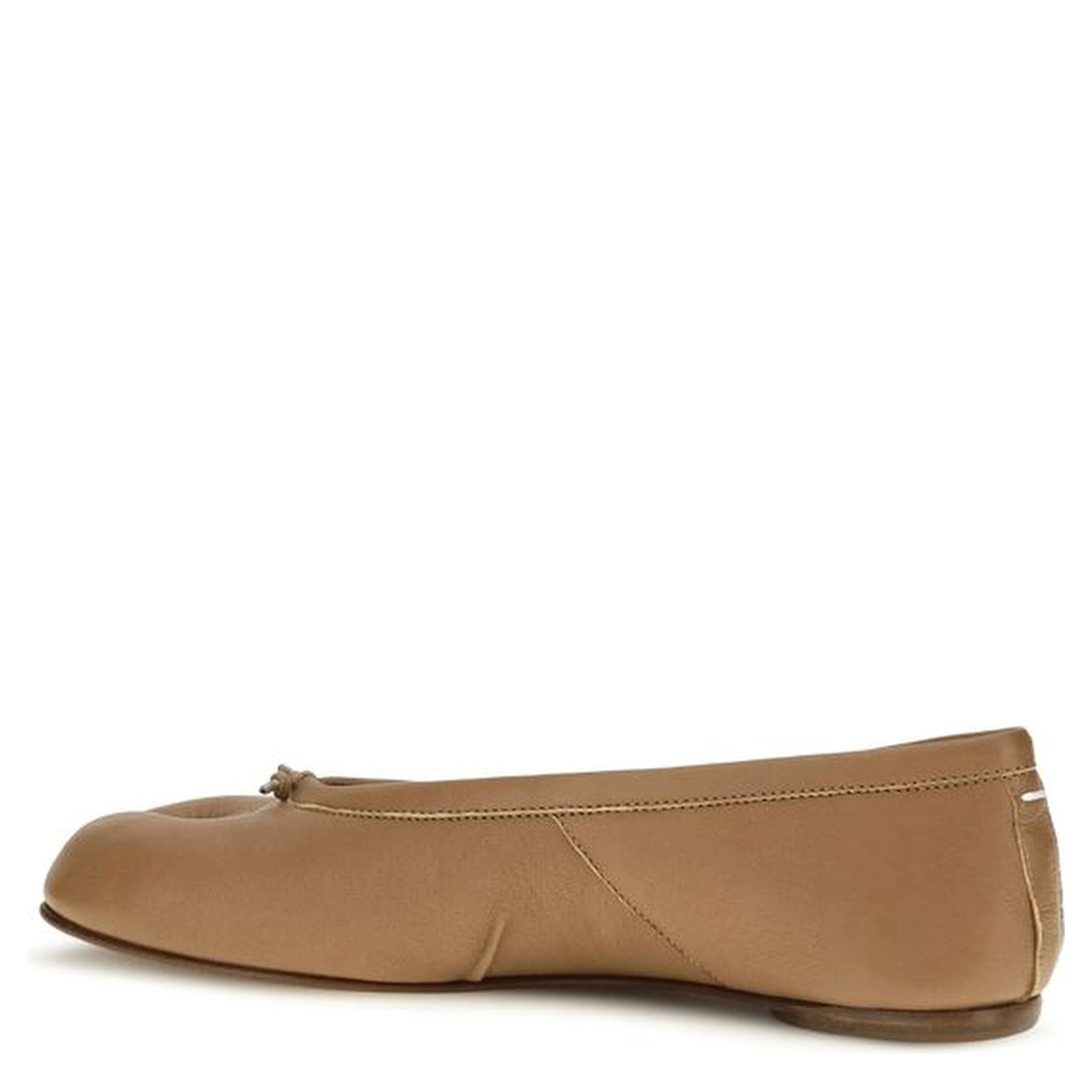 Beige Lamb Ovis Aries Ballet Flats