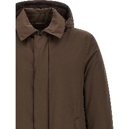 Brown Polyester Parka
