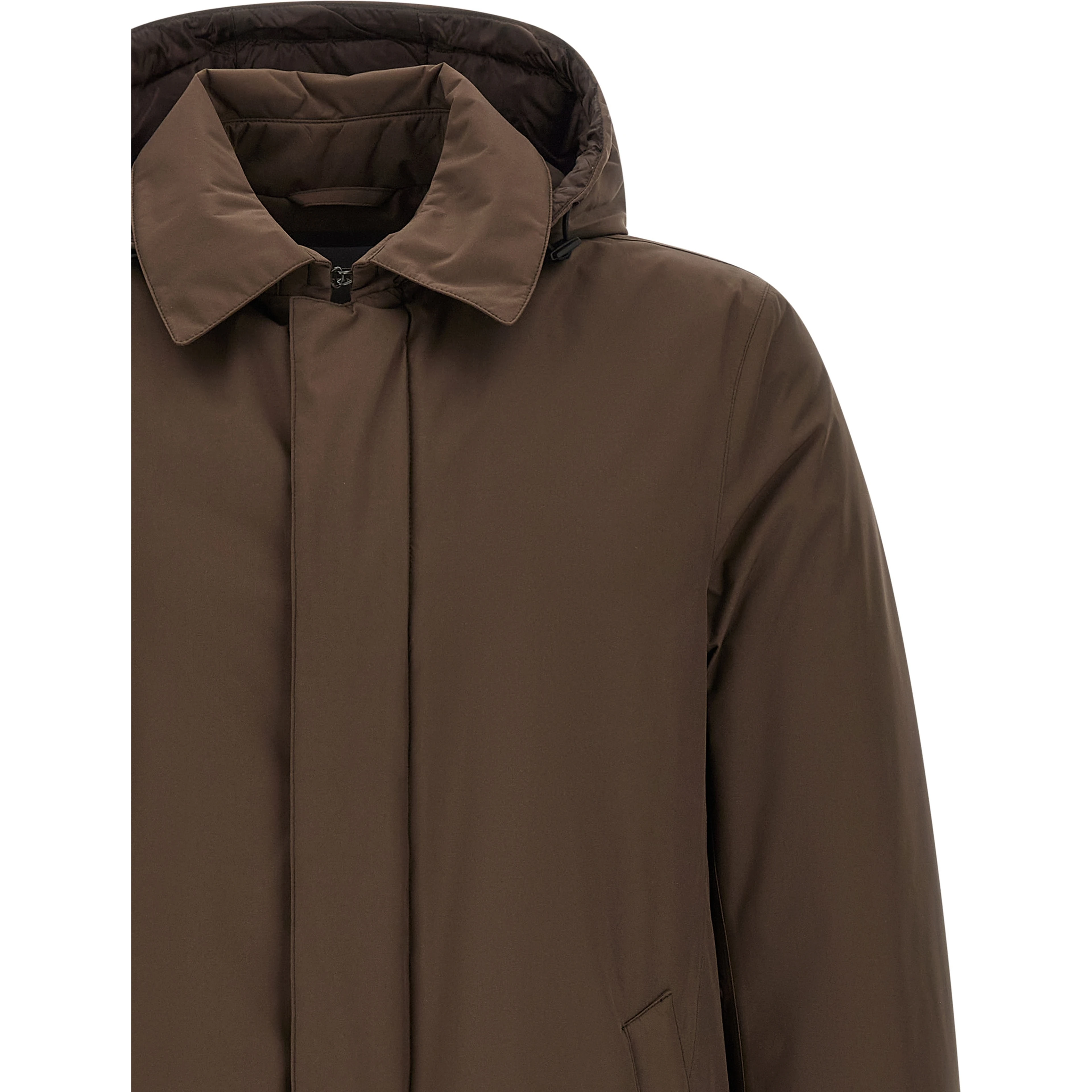 Brown Polyester Parka