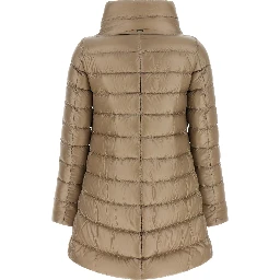 Beige Polyamide Full-Length Jacket