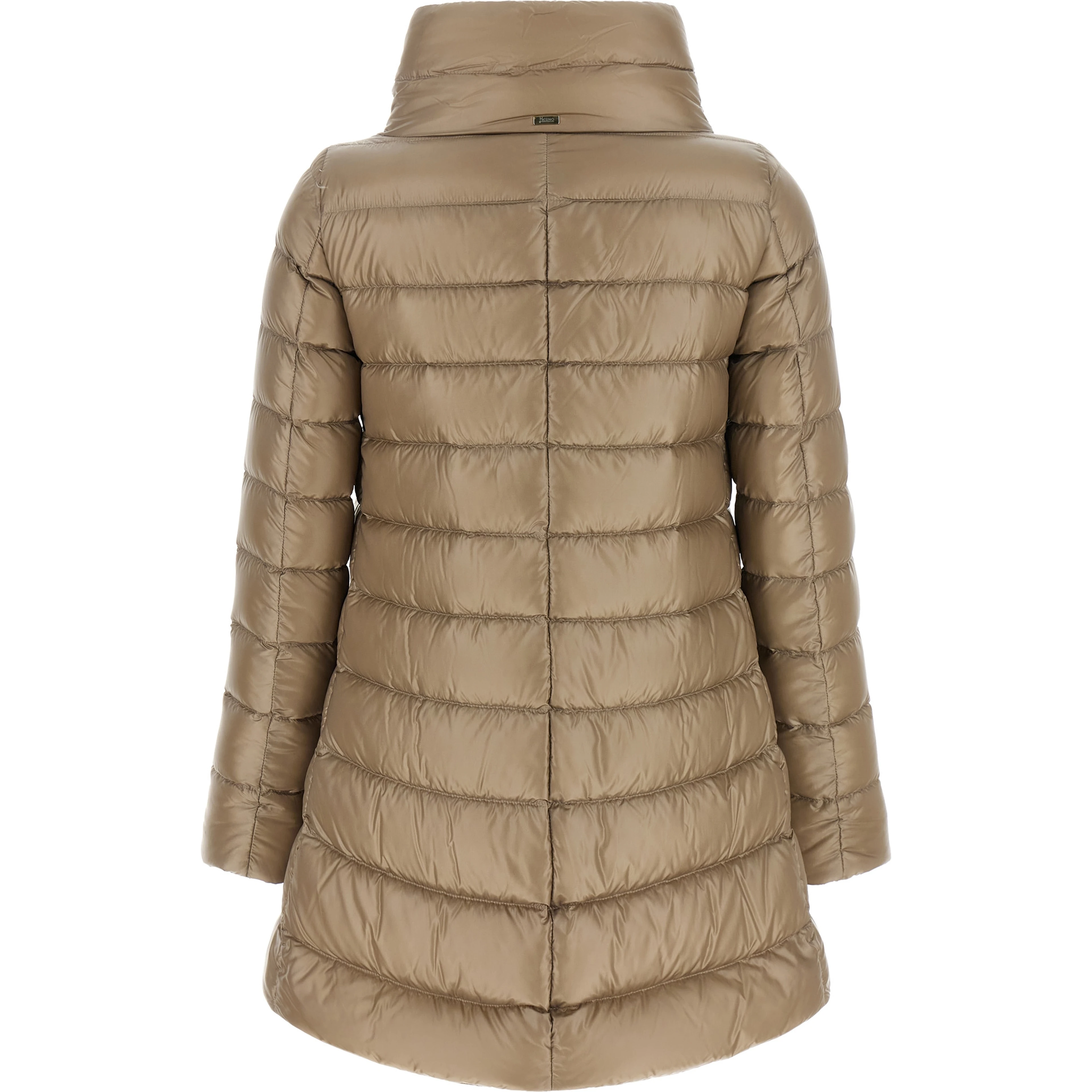 Beige Polyamide Full-Length Jacket