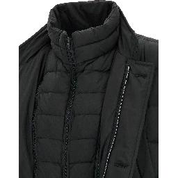 Black Polyamide Full-Length Jacket