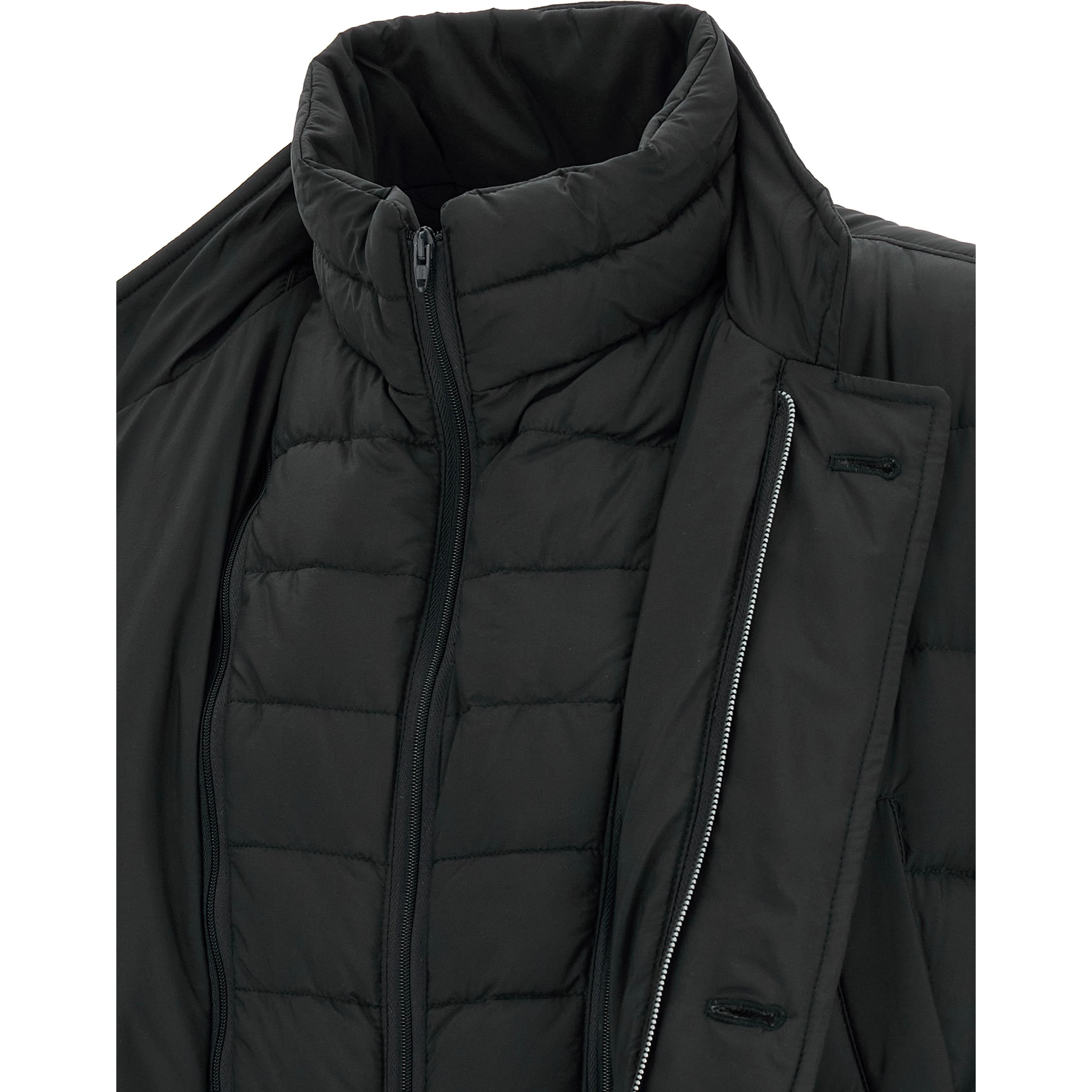 Black Polyamide Full-Length Jacket