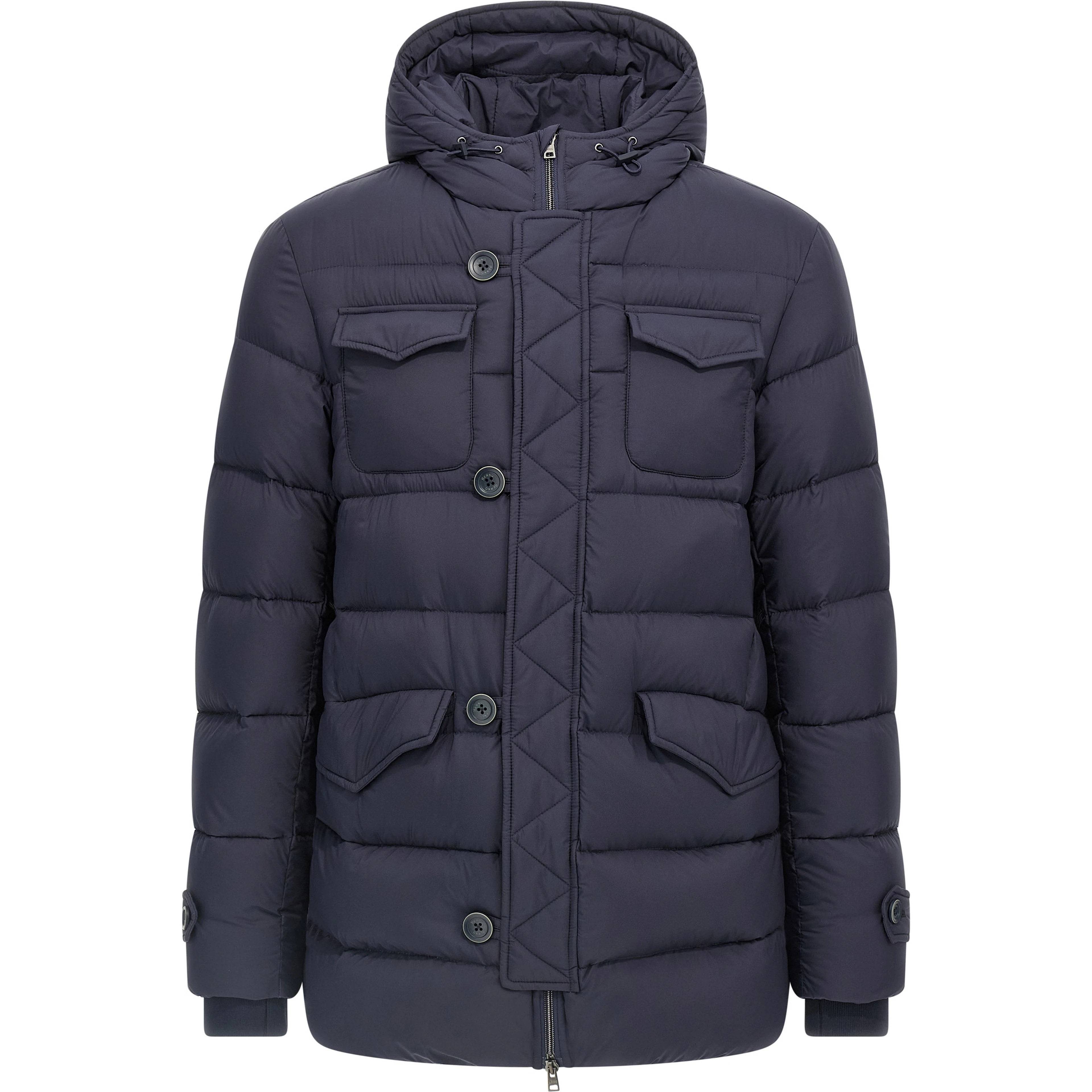 Blue Polyamide Full-Length Jacket