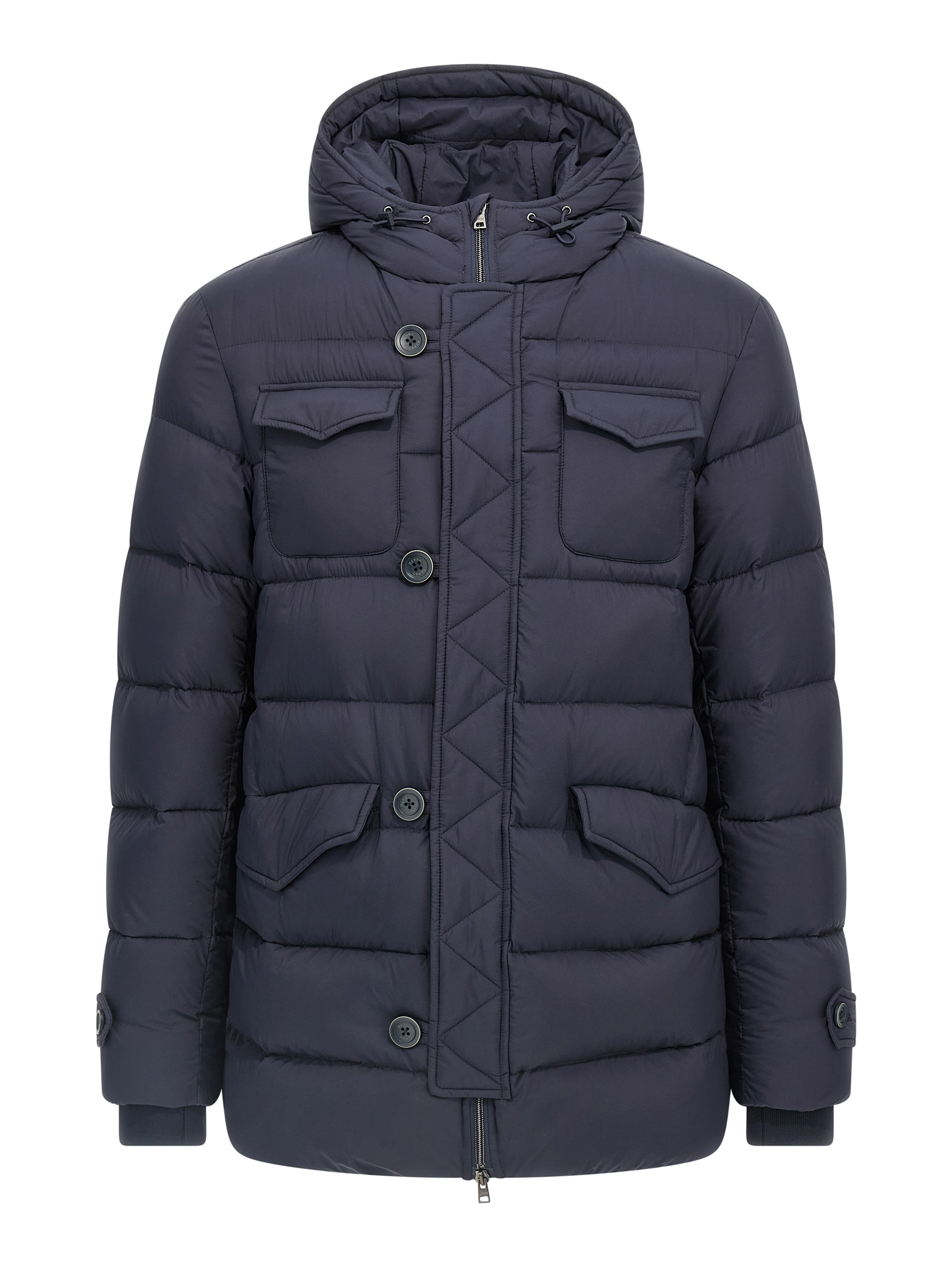 Blue Polyamide Full-Length Jacket