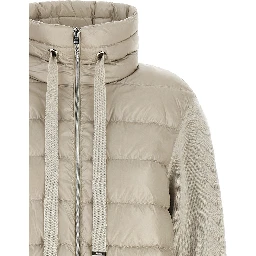 Beige Polyamide Full-Length Jacket