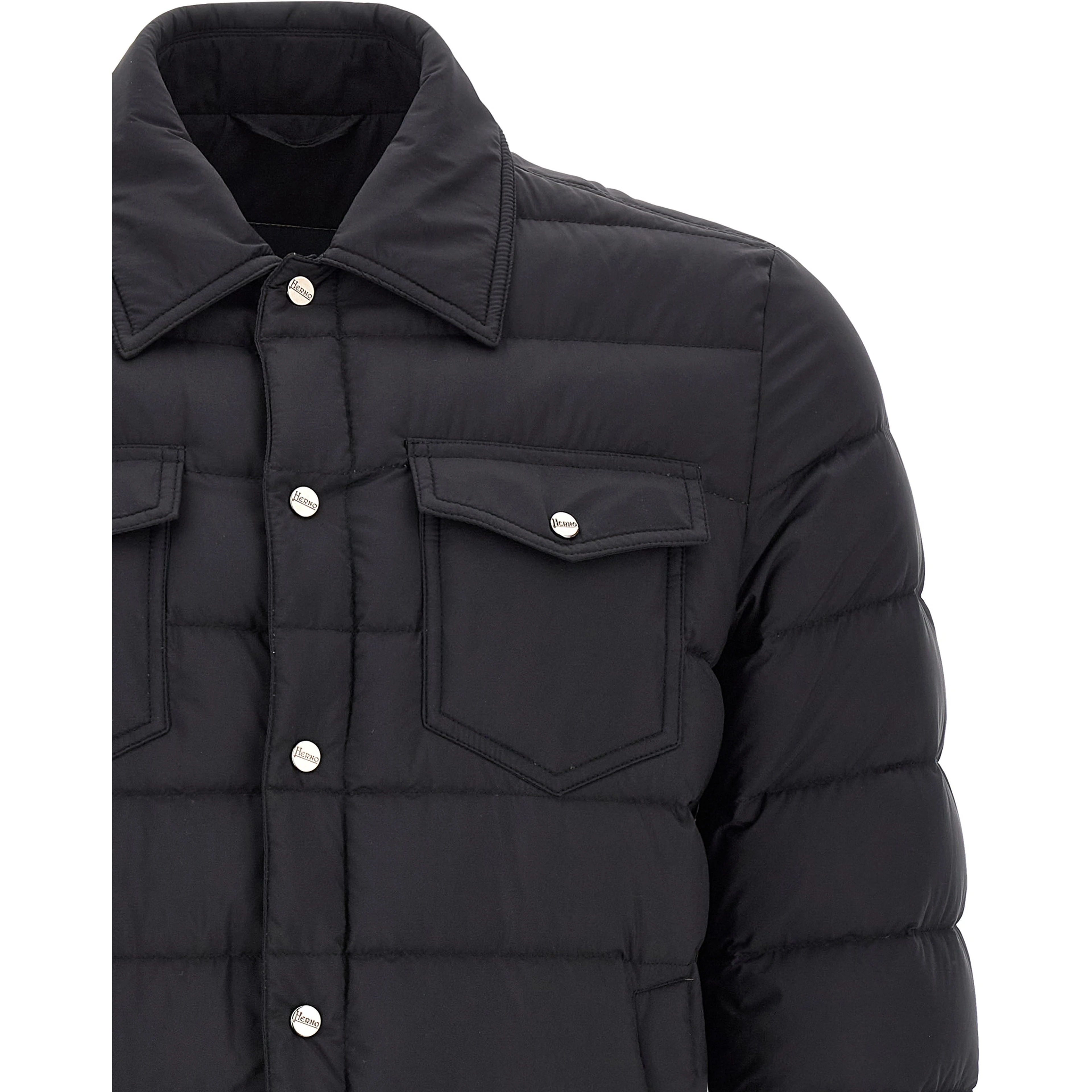 Black Polyamide Full-Length Jacket