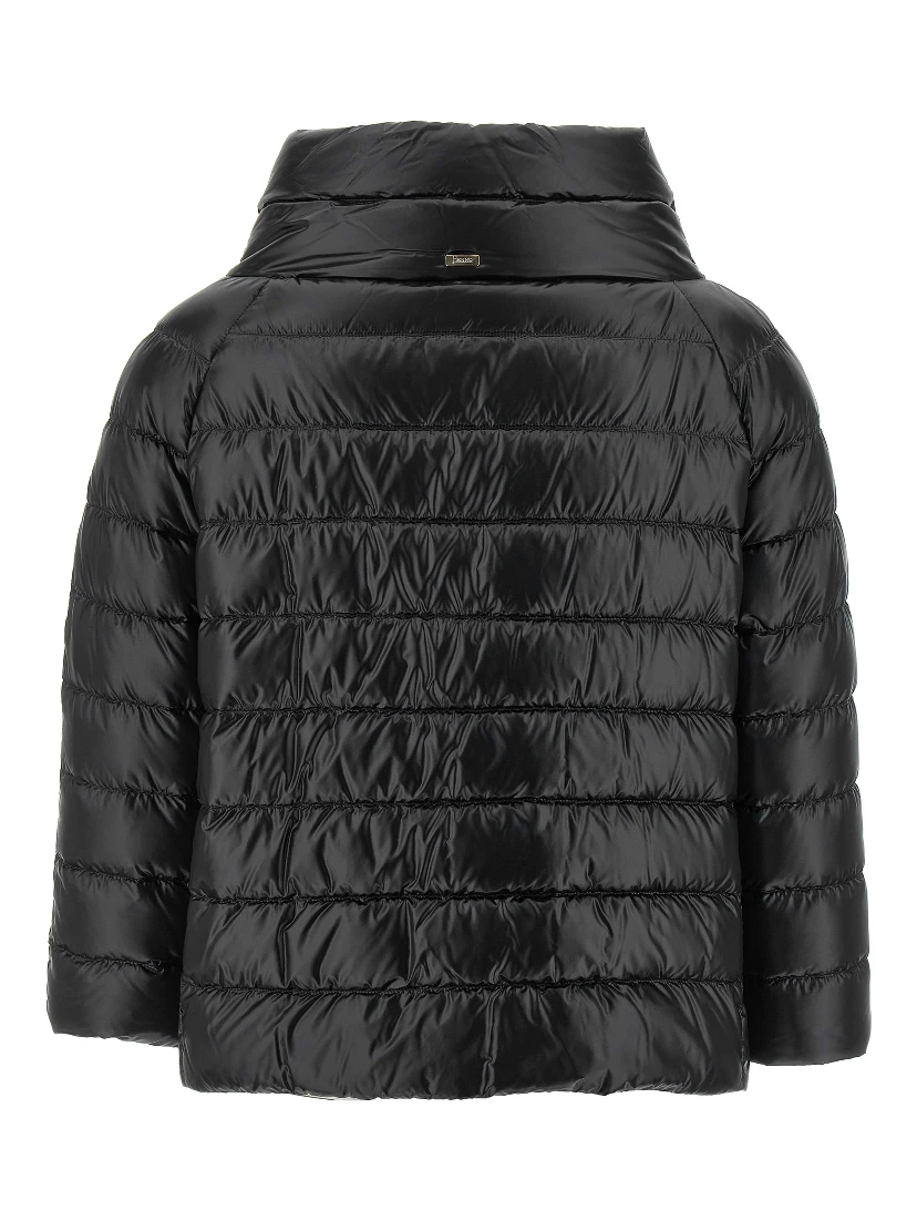 Black Polyamide Full-Length Jacket