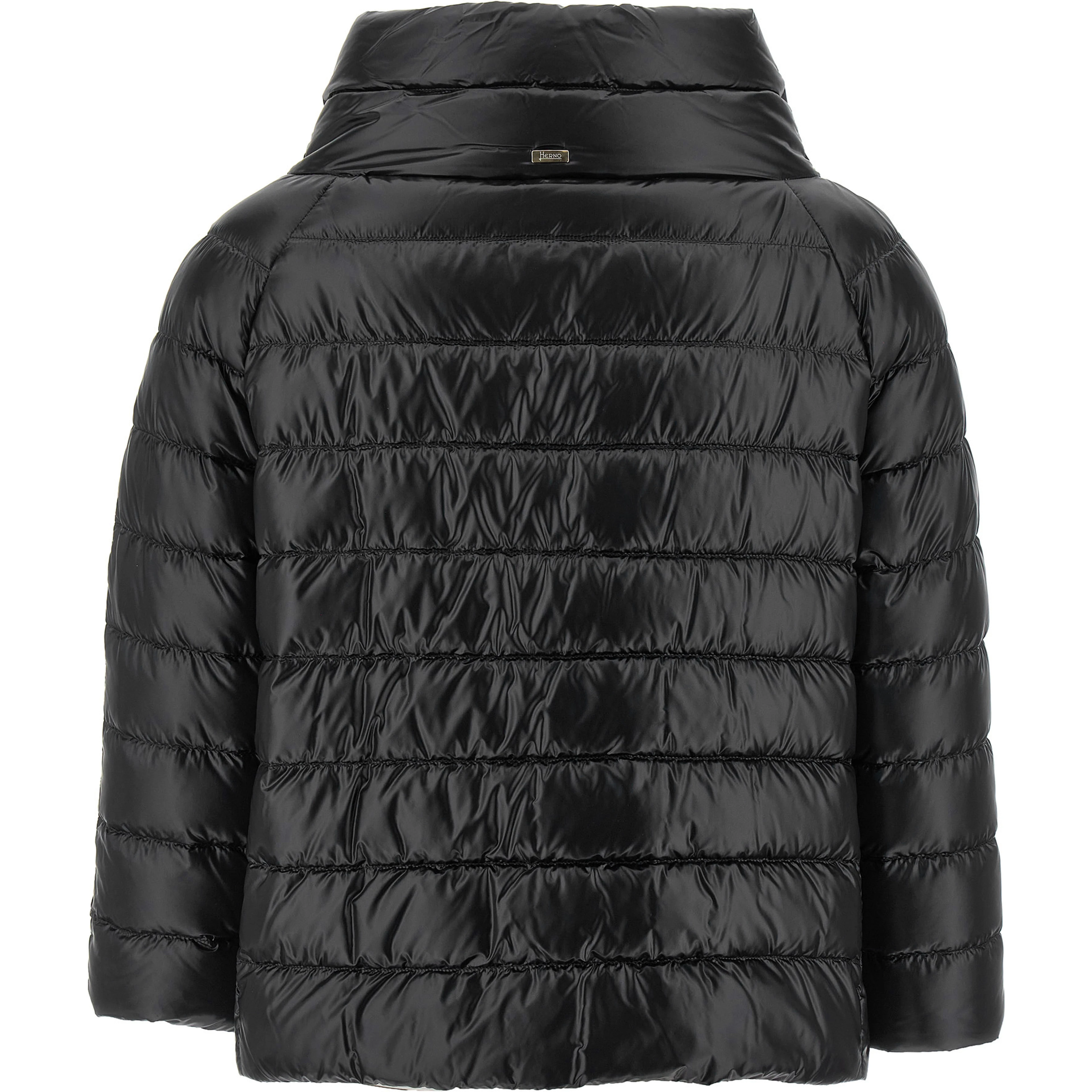 Black Polyamide Full-Length Jacket