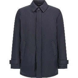 Blue Polyester Parka