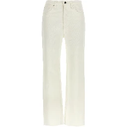 White Cotton High-Waisted Jean