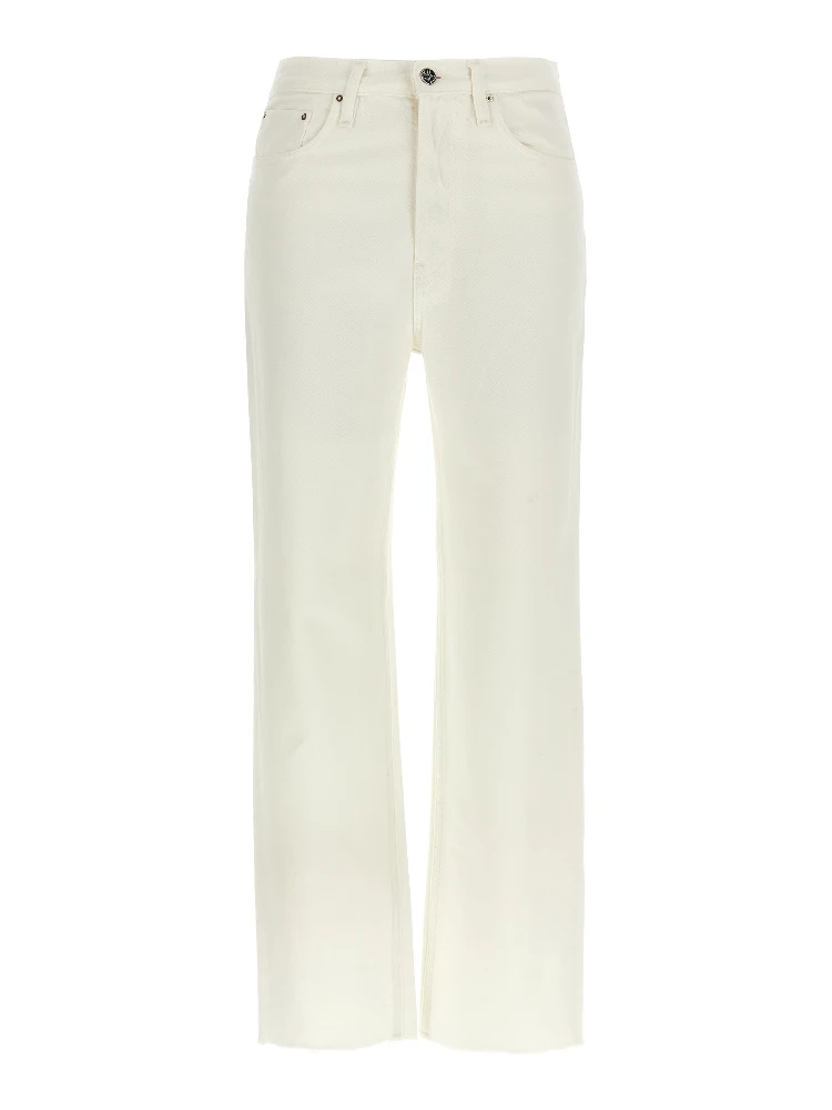 White Cotton High-Waisted Jean