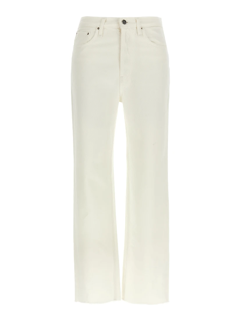 White Cotton High-Waisted Jean