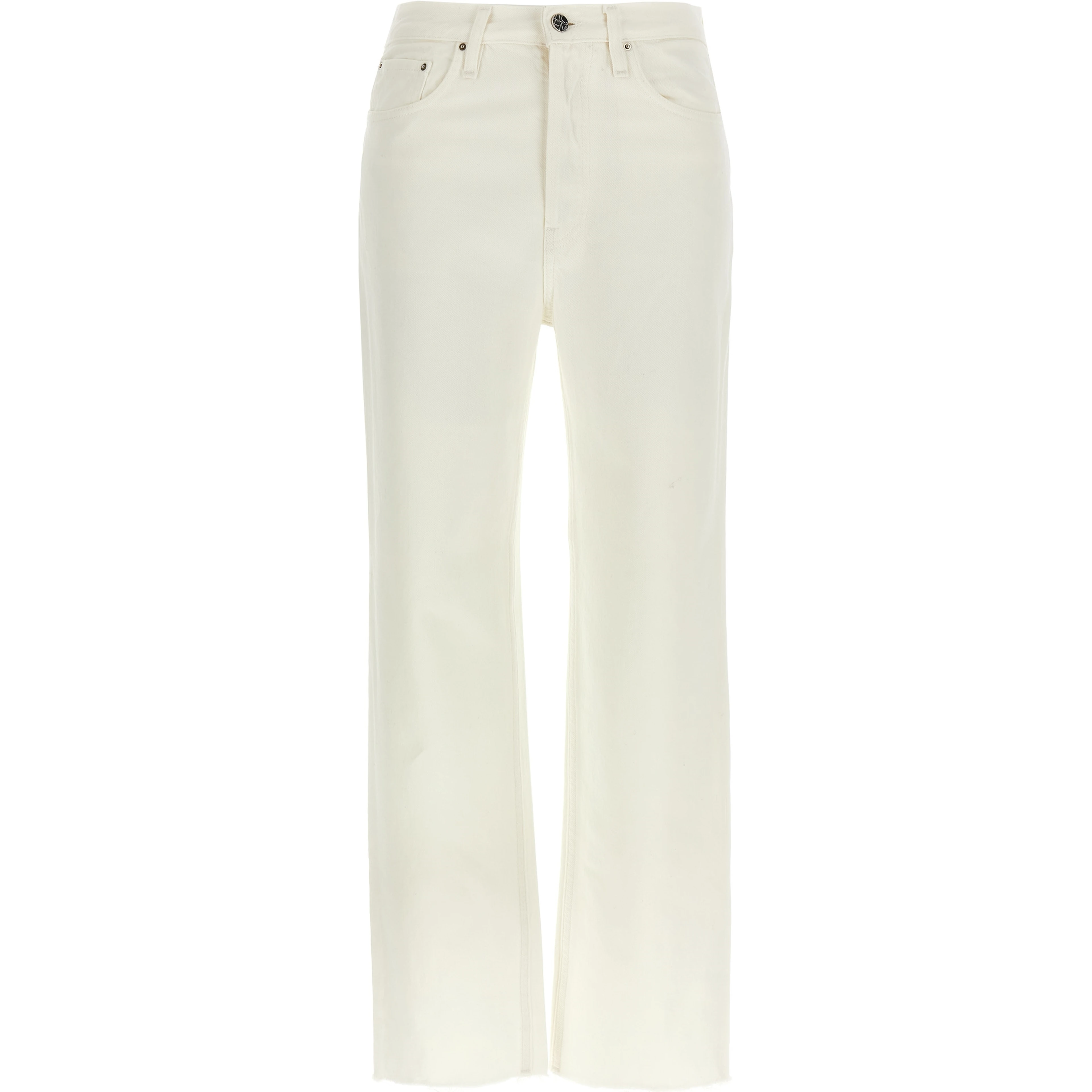 White Cotton High-Waisted Jean
