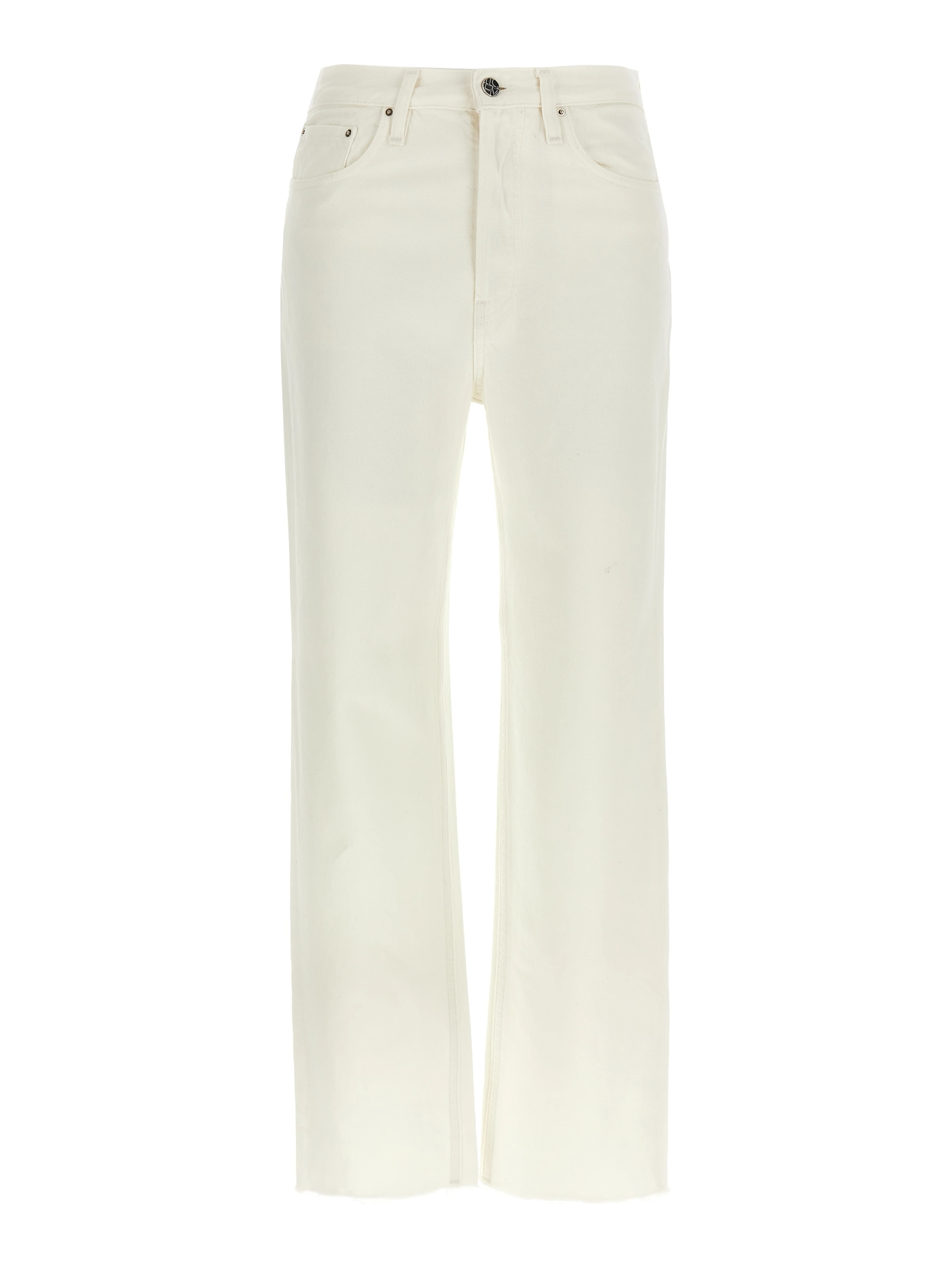 White Cotton High-Waisted Jean