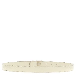 White Leather Regular Belt