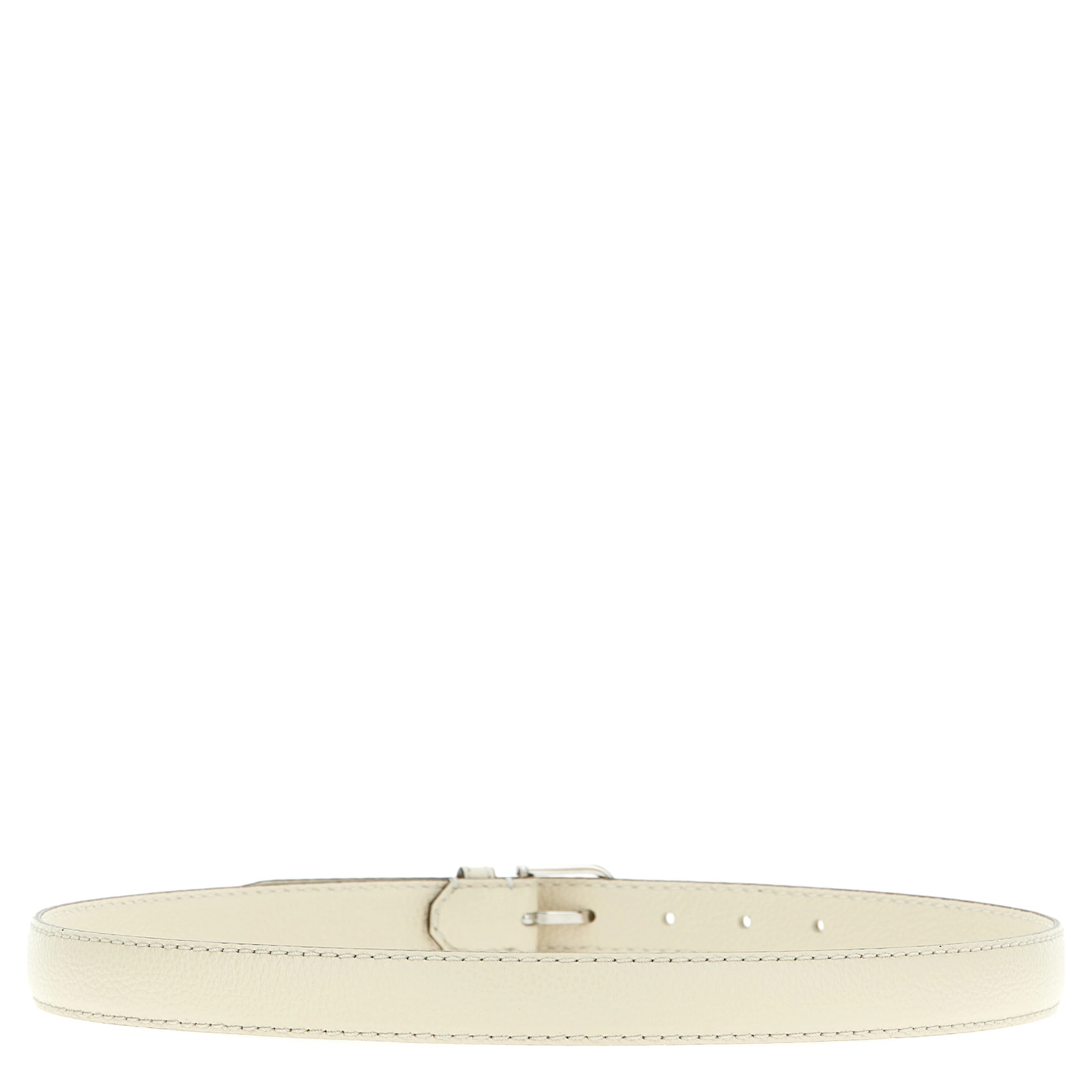White Leather Regular Belt