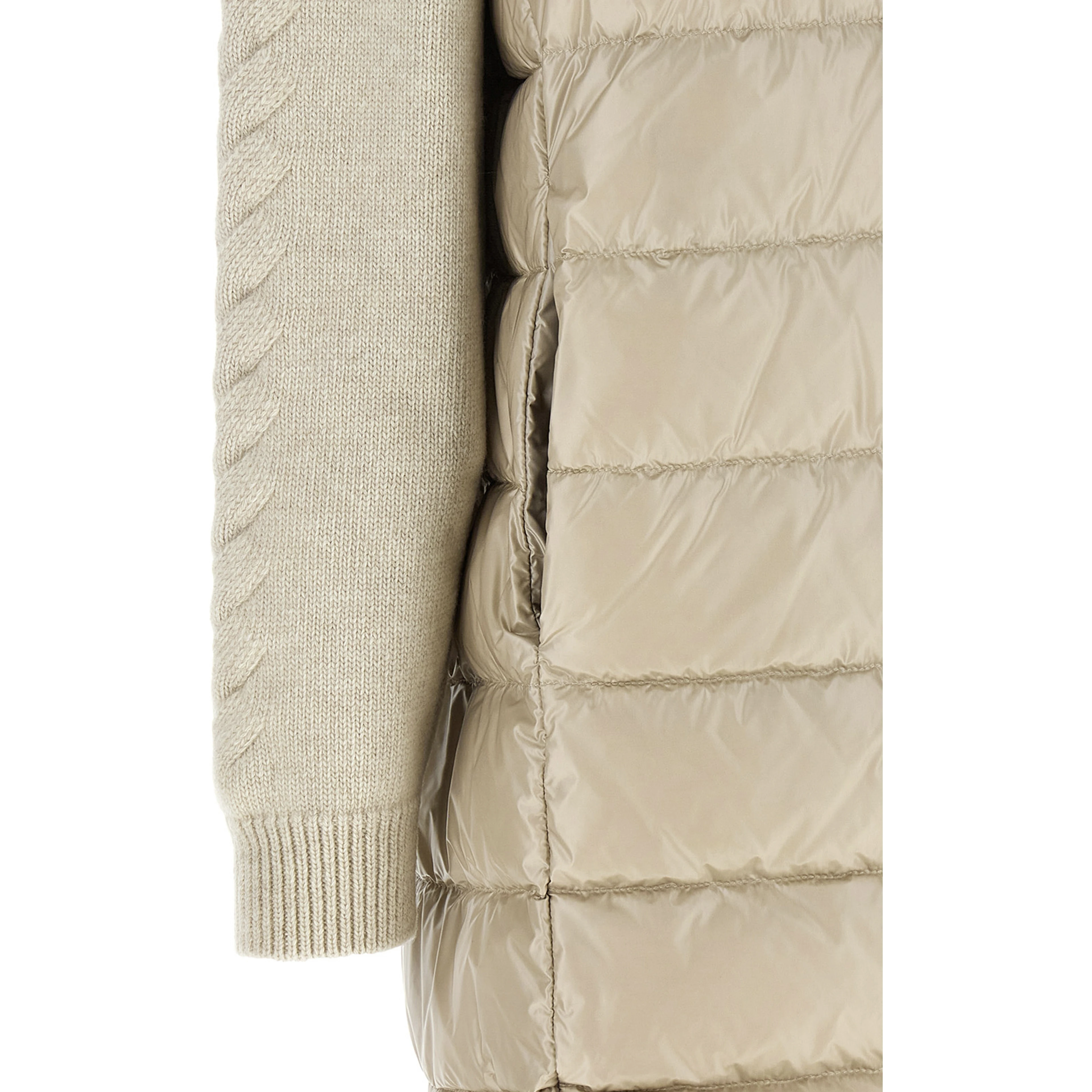 Beige Polyamide Full-Length Jacket