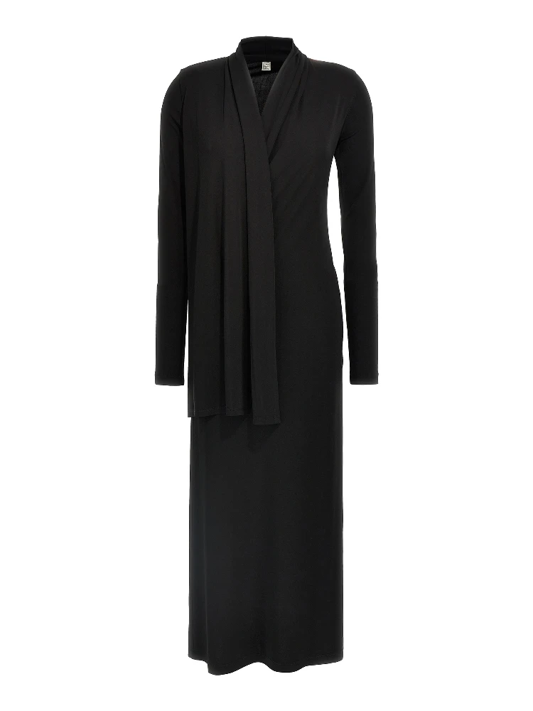 Black Viscose Long Dress