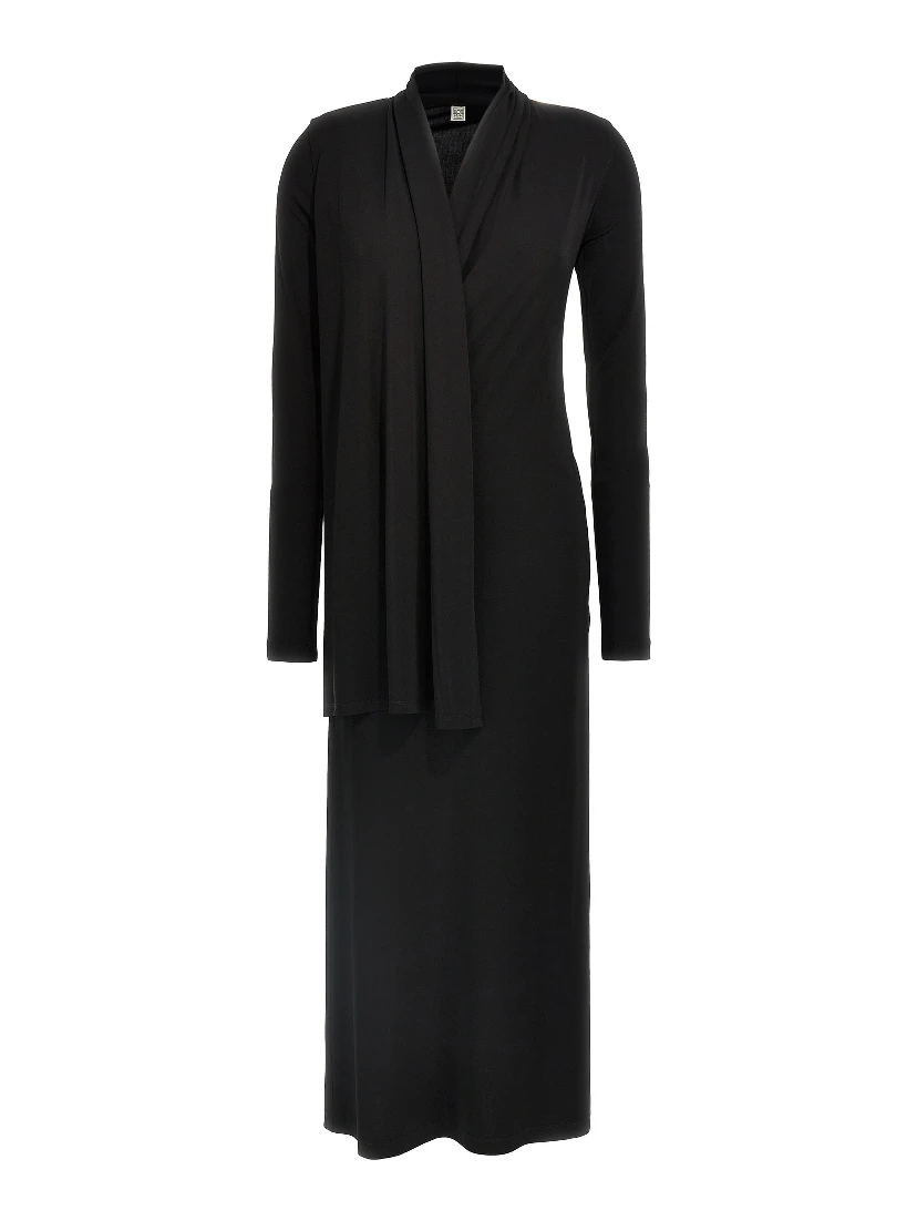 Black Viscose Long Dress