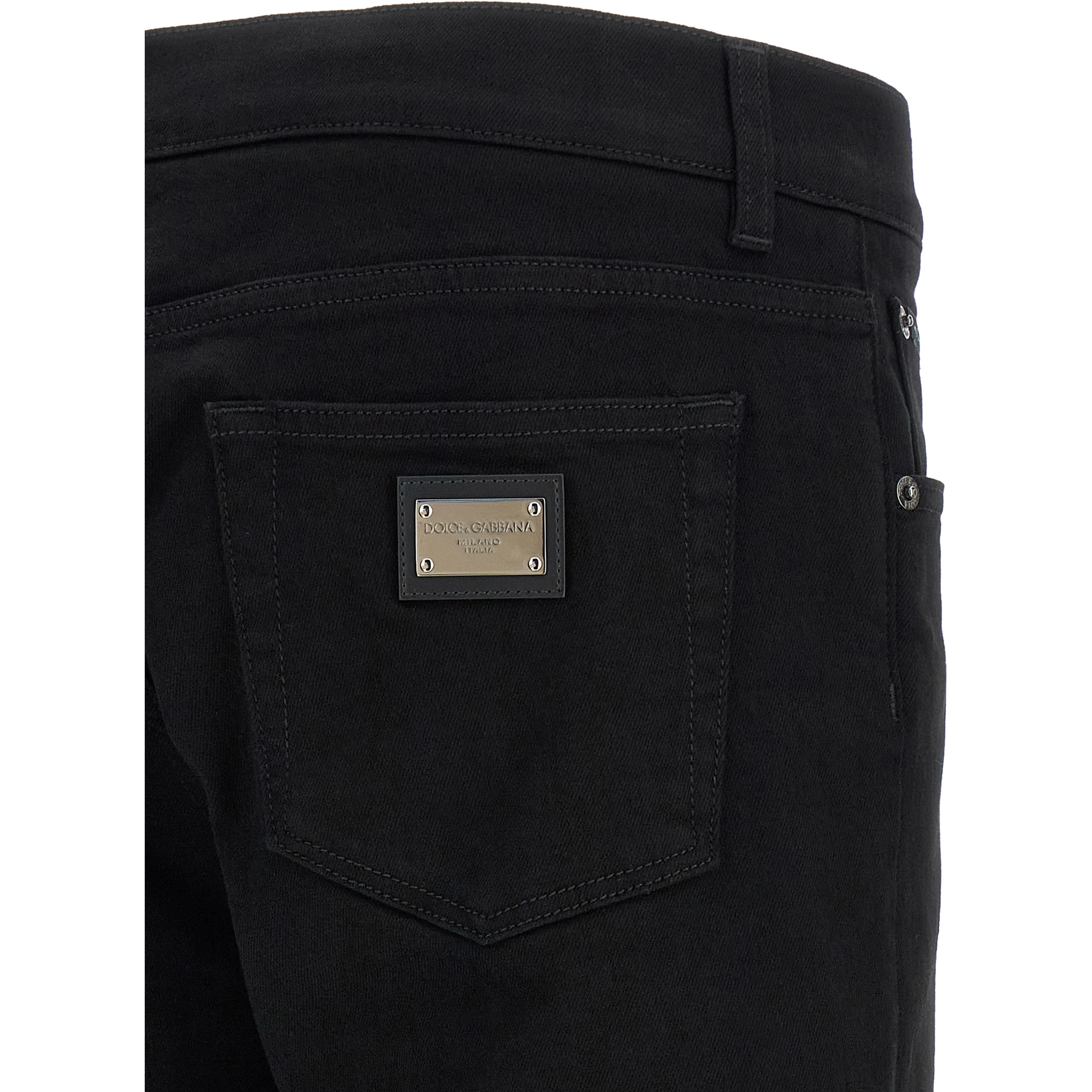 Black Cotton Slim Fit Jeans