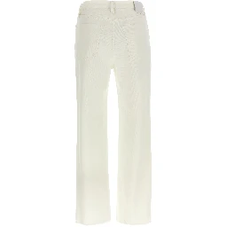 White Cotton High-Waisted Jean