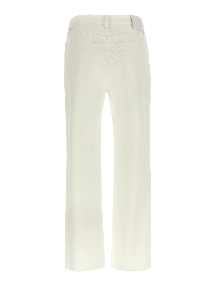 White Cotton High-Waisted Jean