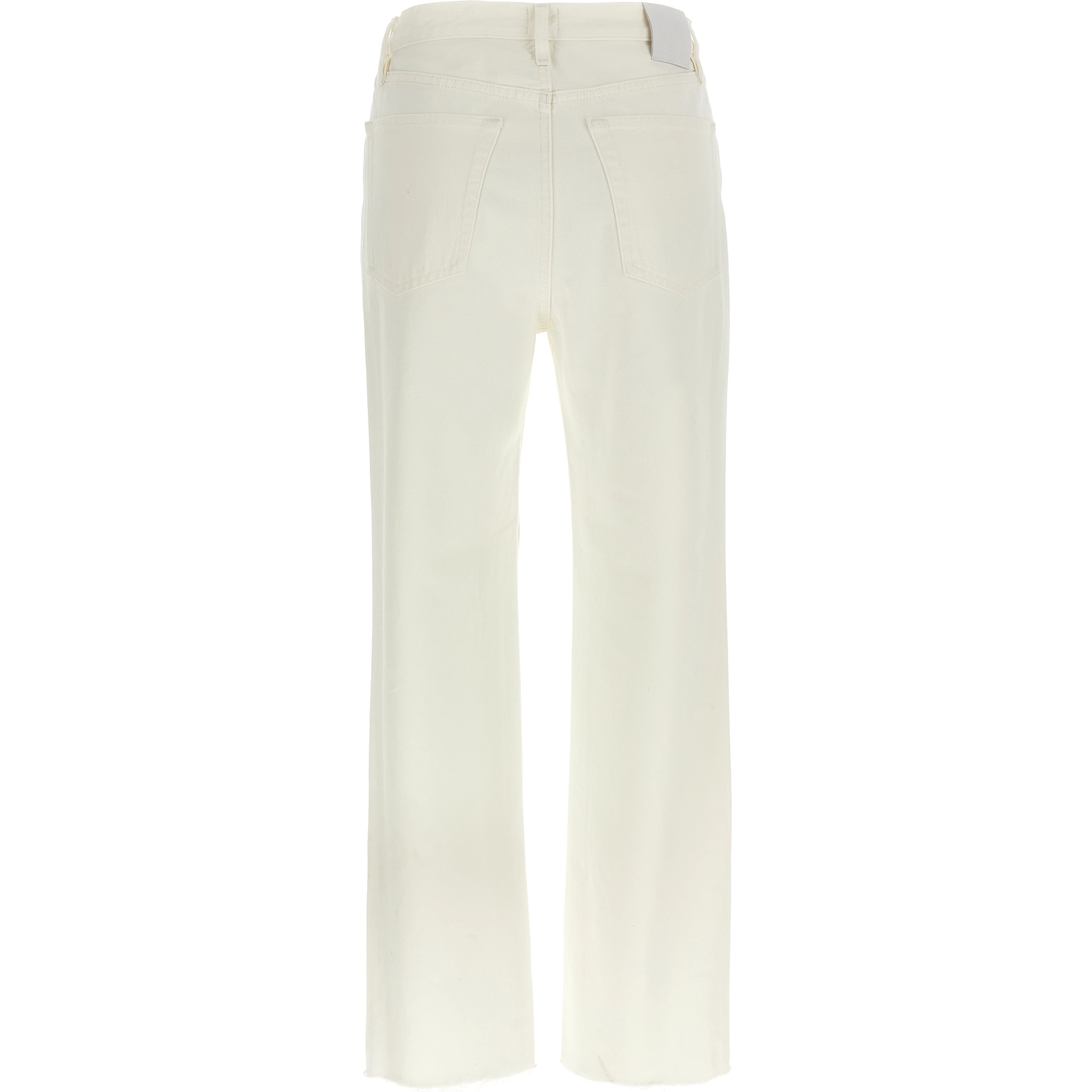 White Cotton High-Waisted Jean