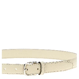 White Leather Regular Belt