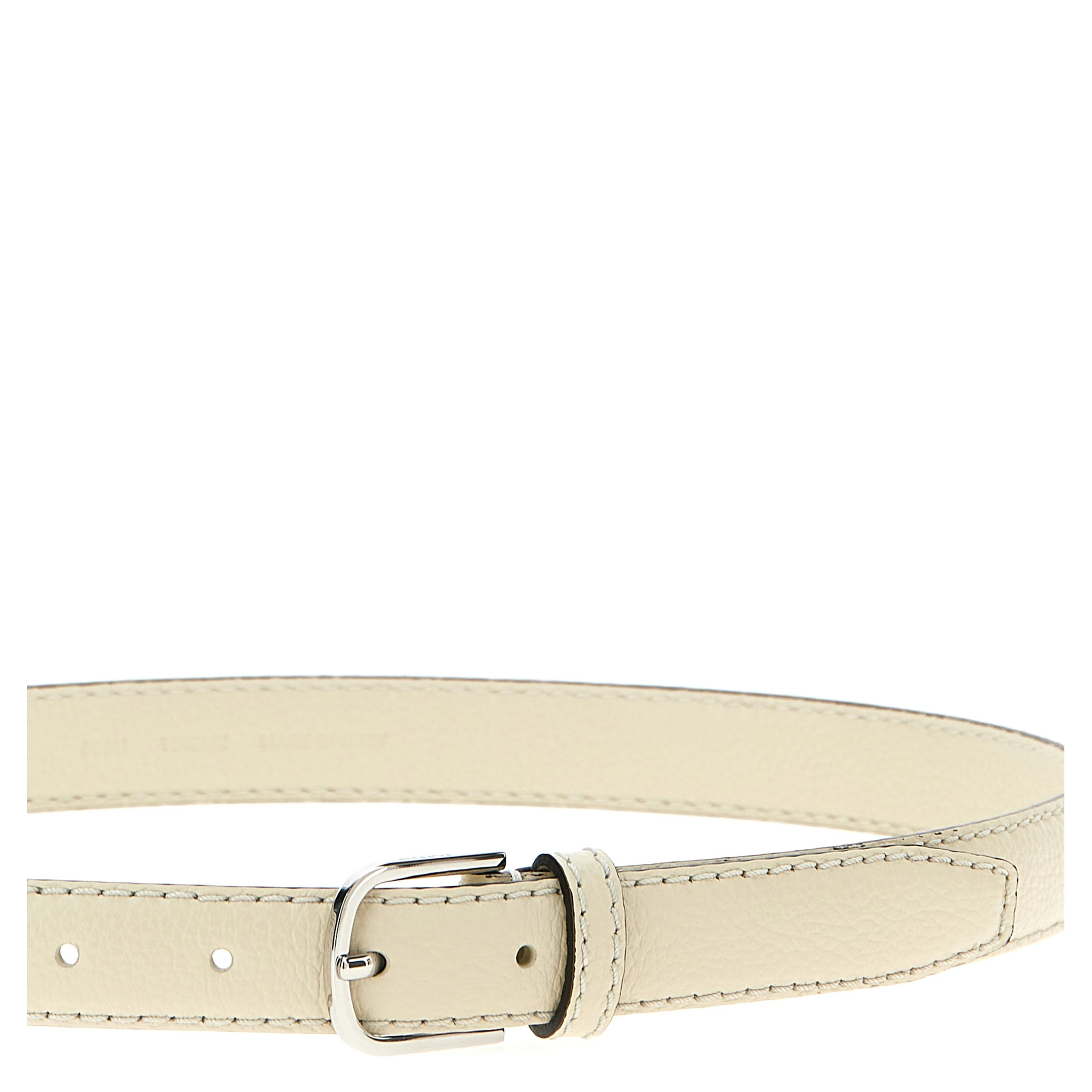 White Leather Regular Belt