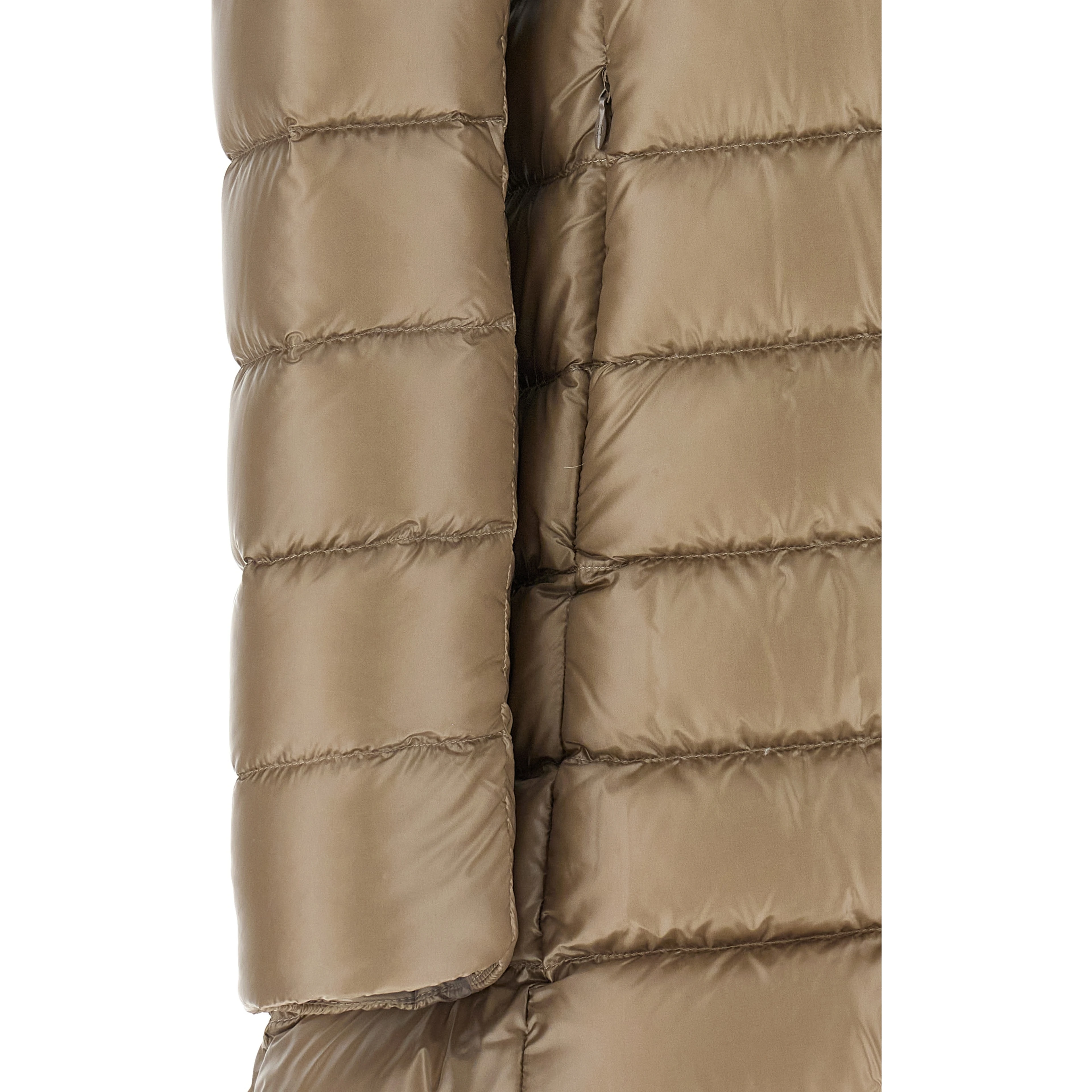 Beige Polyamide Full-Length Jacket