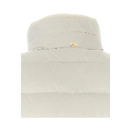 White Polyester Sleeveless Jacket